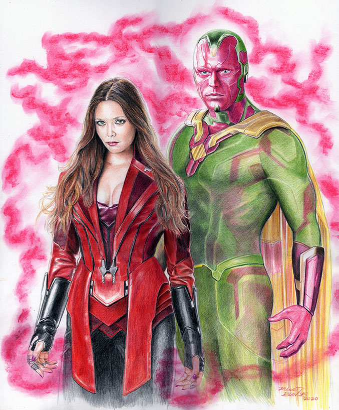 Vision and Scarlet Witch by Robert Blancas